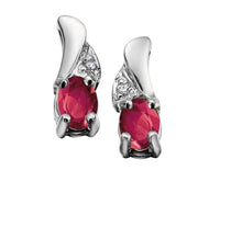Load image into Gallery viewer, Birthstone & Diamond Stud Earrings - Fifth Avenue Jewellers