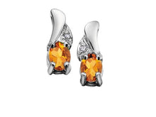 Load image into Gallery viewer, Birthstone & Diamond Stud Earrings - Fifth Avenue Jewellers