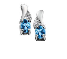 Load image into Gallery viewer, Birthstone & Diamond Stud Earrings - Fifth Avenue Jewellers