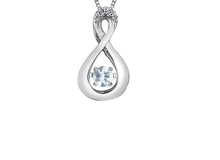 Load image into Gallery viewer, Birthstone Pulse Pendant Necklace March Aquamarine Fifth Avenue Jewellers