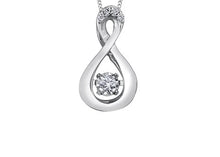Load image into Gallery viewer, Birthstone Pulse Pendant Necklace April White Topaz Fifth Avenue Jewellers