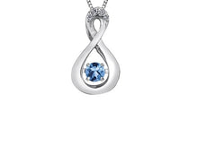 Load image into Gallery viewer, Birthstone Pulse Pendant Necklace December Blue Topaz Fifth Avenue Jewellers