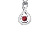 Load image into Gallery viewer, Birthstone Pulse Pendant Necklace January Garnet Fifth Avenue Jewellers