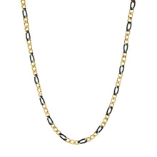 Load image into Gallery viewer, Black & Gold Ion Plated Stainless Steel Figaro Chain - Fifth Avenue Jewellers
