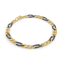 Load image into Gallery viewer, Black & Gold Ion Plated Stainless Steel Figaro Chain - Fifth Avenue Jewellers