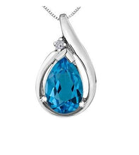 Load image into Gallery viewer, Blue Topaz Teardrop Pendant - Fifth Avenue Jewellers