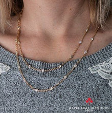 Load image into Gallery viewer, Canadian Diamond Station Necklace - worn doubled