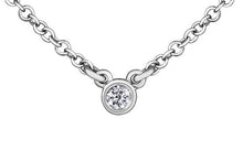Load image into Gallery viewer, Casual Lux White Gold Bezel Set Diamond Solitaire Necklace .035ct - Fifth Avenue Jewellers