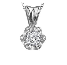 Load image into Gallery viewer, Crown Set Diamond Solitaire Pendant Necklace - Fifth Avenue Jewellers