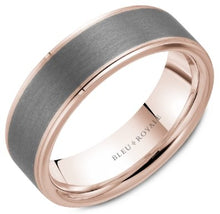 Load image into Gallery viewer, CrownRing Bleu Royale Tantalum & Rose Gold Ring - Fifth Avenue Jewellers