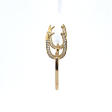 Load image into Gallery viewer, CZ Paperclip Huggie Earrings With Floating Link - Fifth Avenue Jewellers