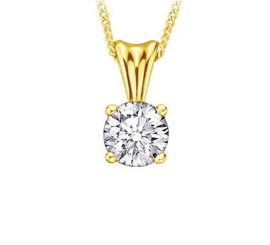 Delicate Diamond Solitaire Pendant - Fifth Avenue Jewellers