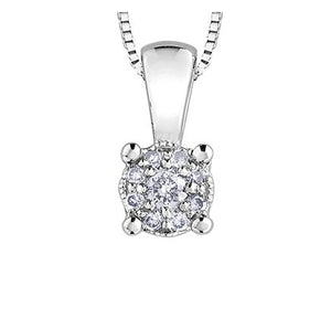 Diamond Cluster Pendant Necklace - Fifth Avenue Jewellers