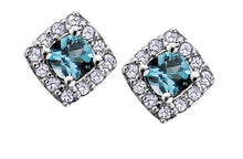 Load image into Gallery viewer, Diamond Halo Birthstone Earrings - Fifth Avenue Jewellers
