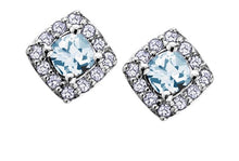 Load image into Gallery viewer, Diamond Halo Birthstone Earrings - Fifth Avenue Jewellers