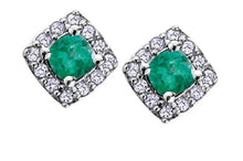 Load image into Gallery viewer, Diamond Halo Birthstone Earrings - Fifth Avenue Jewellers