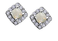 Load image into Gallery viewer, Diamond Halo Birthstone Earrings - Fifth Avenue Jewellers