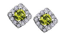 Load image into Gallery viewer, Diamond Halo Birthstone Earrings - Fifth Avenue Jewellers