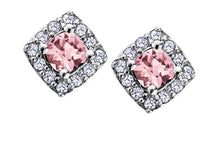 Load image into Gallery viewer, Diamond Halo Birthstone Earrings - Fifth Avenue Jewellers