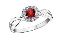 Load image into Gallery viewer, Diamond Halo Birthstone Ring - Fifth Avenue Jewellers