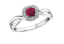 Load image into Gallery viewer, Diamond Halo Birthstone Ring - Fifth Avenue Jewellers