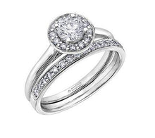Load image into Gallery viewer, Diamond Halo Ring With Ruby Accent - Fifth Avenue Jewellers