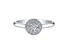 Load image into Gallery viewer, Diamond Halo Ring With Ruby Accent - Fifth Avenue Jewellers
