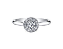 Load image into Gallery viewer, Diamond Halo Ring With Ruby Accent - Fifth Avenue Jewellers