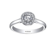 Load image into Gallery viewer, Diamond Halo Ring With Ruby Accent - Fifth Avenue Jewellers