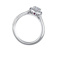 Load image into Gallery viewer, Diamond Halo Ring With Ruby Accent - Fifth Avenue Jewellers