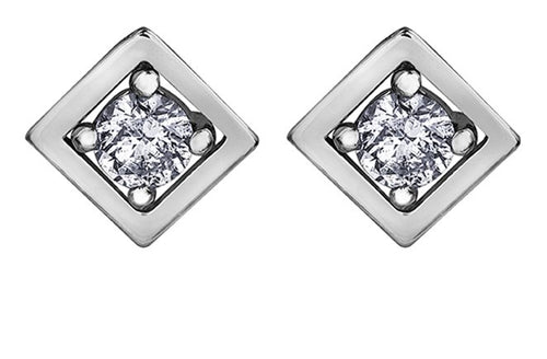Double Diamond Stud Earrings - Fifth Avenue Jewellers