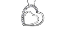 Load image into Gallery viewer, Double Heart With Diamonds - Fifth Avenue Jewellers