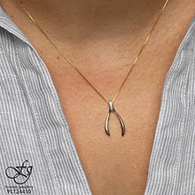Load image into Gallery viewer, Elegant Wishbone Pendant Necklace in Yellow Gold - Fifth Avenue Jewellers