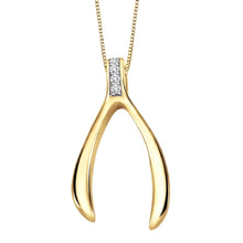 Load image into Gallery viewer, Elegant Wishbone Pendant Necklace in Yellow Gold - Fifth Avenue Jewellers