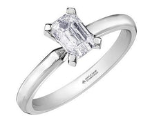 Load image into Gallery viewer, Emerald Cut Diamond Solitaire Ring .70ct - Fifth Avenue Jewellers
