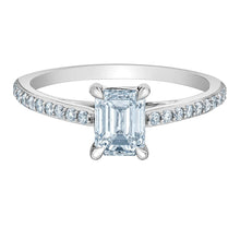 Load image into Gallery viewer, Emerald Cut Solitaire With Diamond Band 1.20ct - Fifth Avenue Jewellers