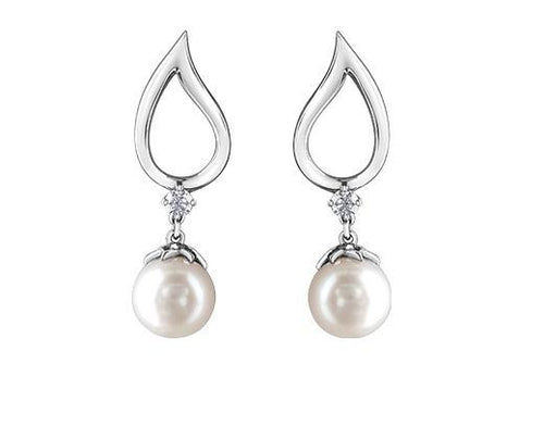 Eternal Flame Pearl Drop Earrings - Fifth Avenue Jewellers