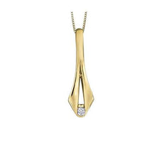 Load image into Gallery viewer, Floating Diamond In Yellow Gold Pendant Necklace - Fifth Avenue Jewellers
