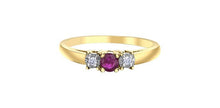 Load image into Gallery viewer, Gemstone & Diamond Three Stone Ring - Fifth Avenue Jewellers