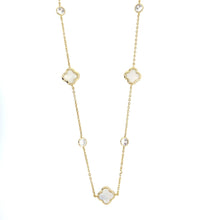 Load image into Gallery viewer, Gold Plated Clover Station Necklace - Fifth Avenue Jewellers