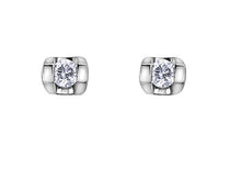 Load image into Gallery viewer, Half Bezel Diamond Stud Earrings - Fifth Avenue Jewellers