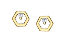 Load image into Gallery viewer, Hexagonal Diamond Stud Earrings - Fifth Avenue Jewellers
