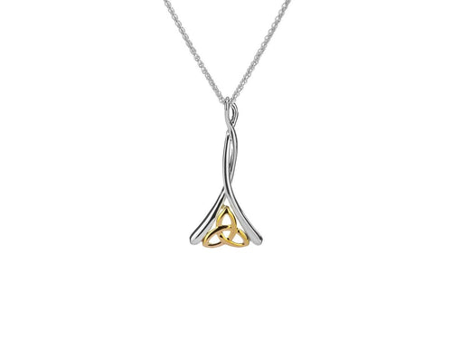 Keith Jack Sterling Silver and 10k Yellow Gold Celtic Trinity Pendant - Fifth Avenue Jewellers