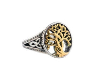 Load image into Gallery viewer, Keith Jack Sterling Silver And Gold Tree Of Life Ring - Fifth Avenue Jewellers