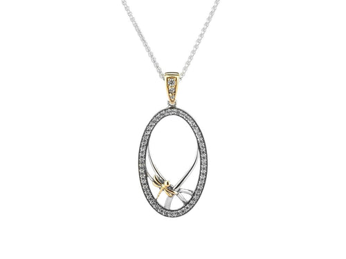 Keith Jack Sterling Silver with 10k Yellow Gold Dragonfly Gateway Pendant - Fifth Avenue Jewellers