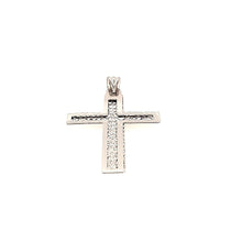 Load image into Gallery viewer, Layered Cross In White Gold - Fifth Avenue Jewellers