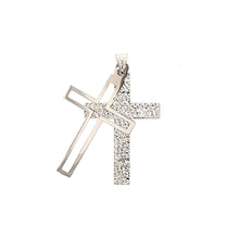 Load image into Gallery viewer, Layered Cross In White Gold - Fifth Avenue Jewellers
