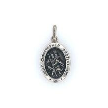 Load image into Gallery viewer, Medium Oval Silver St Christopher Medal - Fifth Avenue Jewellers
