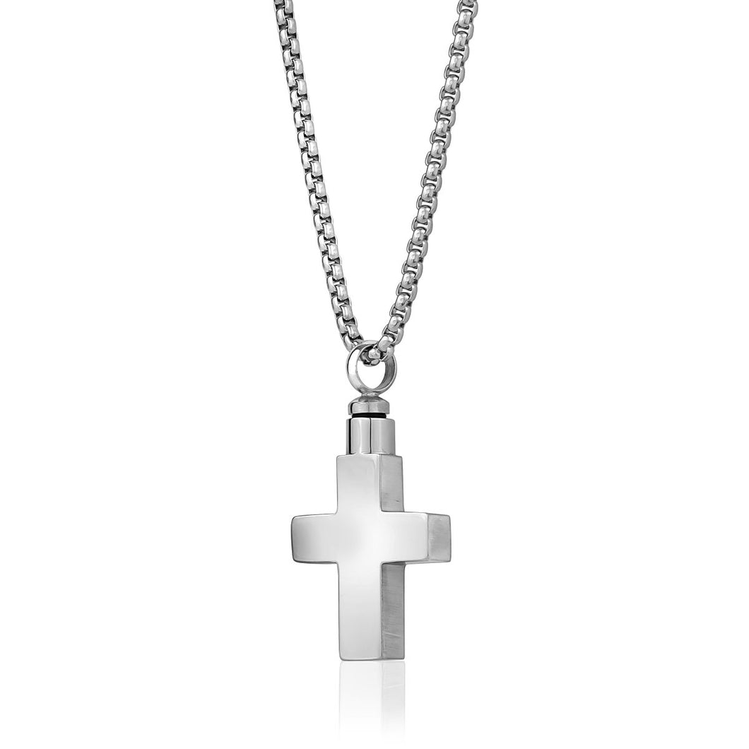 Mens Stainless Steel Cross Urn Pendants - Fifth Avenue Jewellers