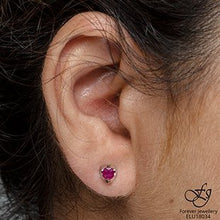 Load image into Gallery viewer, Mezza Luna Gemstone Stud Earrings - Fifth Avenue Jewellers